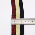 黑白红蓝金线条纹针织微弹棉线织带装饰带服装辅料宽36cm50码卷