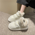 新款韩版室内冬季棉鞋女短筒雪地靴家居加绒保暖毛绒外穿防滑棉鞋