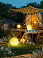 新品月球灯户外太阳能庭院草坪灯露台院子花园造景布置月亮灯装饰