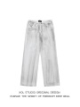 XOL 原创美式小众扎染水洗脏白牛仔裤男女宽松百搭显瘦垂感高街裤