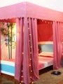 家用卧室床帘床幔遮光布防风保暖1.5米双人床1.8m挡灰尘蚊帐纯色
