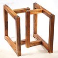 实木工字支架胡桃木大板茶餐桌腿配套桌脚架定制桌子腿大理石台面