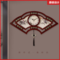 新中式静音挂钟客厅中国风挂表仿古创意大气日历时钟家用时尚钟表