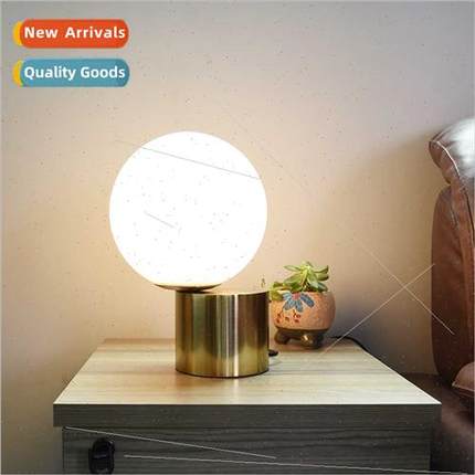Bedroom bedside glass table lamp simple modern study lamps l