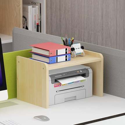 定制打印机架子置物架桌面收纳架实木办公文件架两层架笔记本层架