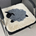 冬季羊毛椅垫家用餐椅垫办公室简约椅子垫卡通座椅沙发方垫短毛