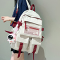 LV:VS真皮女包香港书包大学生双肩包女2024新款背包大容量旅行包