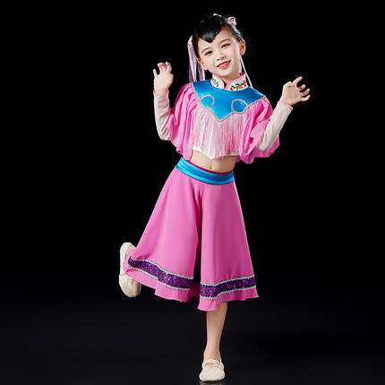 六一儿童古典舞钱鼓舞蹈服装演出扇子舞表演民族风打鼓服巧闺小序