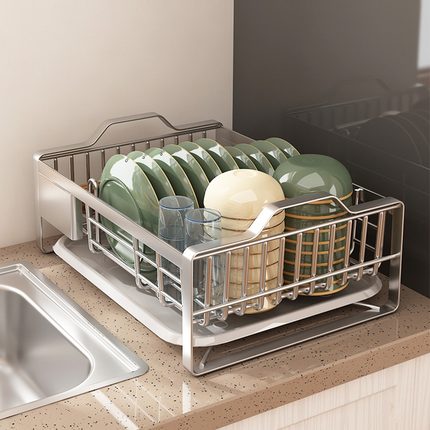 304不锈钢碗碟收纳厨房置物架柜内碗盘碗筷家用水槽台面沥水碗架