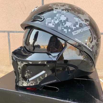 正品scorpion美国蝎子头盔二代哈雷复古组合战士盔内衬透气可拆机