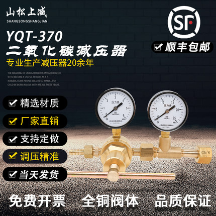 YQT-370二氧化碳减压阀高压二氧化碳减压表CO2压力表气体减压器厂