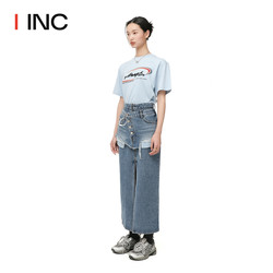 【YCH 设计师品牌】IINC 24SS新款分层前开叉牛仔半身裙下装女