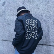 「obey」美式 街头 滑板 复古 街舞 涂鸦 防风 教练夹克 外套