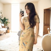 新中式改良旗袍设计感小众复古高级少女气质高端民国风连衣裙夏季