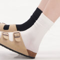 Suxi Socks白色中筒堆堆袜女春秋款无骨月子袜黑色韩版夏季长筒袜