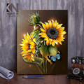 diy数字油画 客厅花卉手工自己填色油彩数码手绘装饰画 向日葵