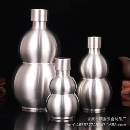 葫芦瓶子不锈钢酒壶5斤斤创意瓶子户外便携葫芦古典工艺品礼品