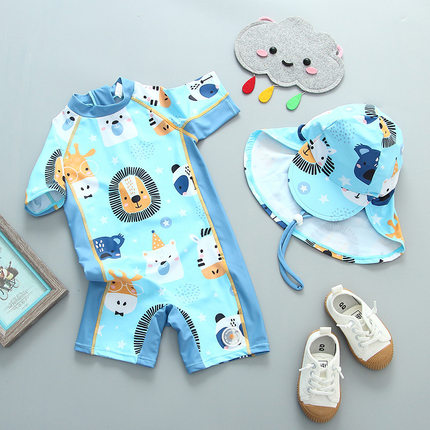 韩国韩范儿童泳衣男童女童宝宝泳衣 连体小童婴儿冲浪服套装