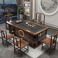 客厅家用中式实木茶桌椅组合功夫茶台办公室茶几一桌五椅泡茶一体