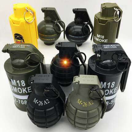 手雷玩具 可炸烟雾水弹M26仿真道具儿童玩具枪男孩声音手榴弹模型