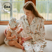 Oak Family孕妇妈妈月子服夏季薄款产后长袖居家服哺乳开襟睡衣女