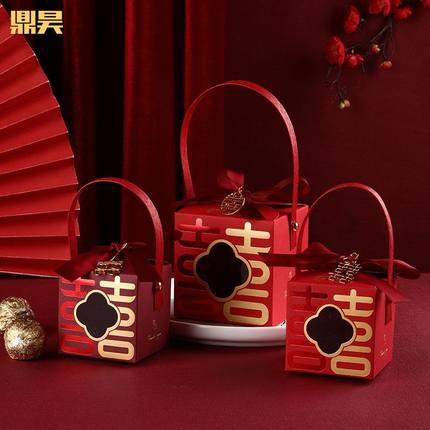 喜糖盒子中式高档拌手礼盒手提婚庆包装中国风结婚包装礼品盒