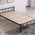 单人单层铁床现代简约铁架床1.2米铁艺床简约加厚学生员工单人床