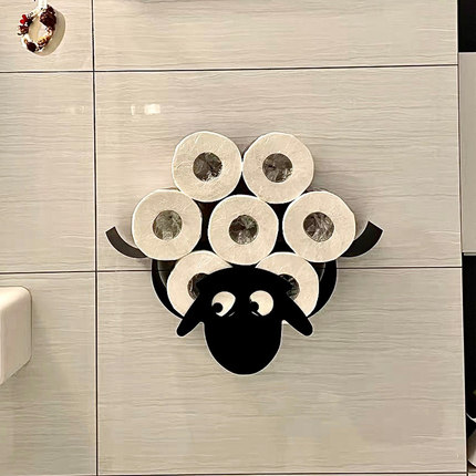 绵羊纸巾架创意卫生间浴室置物架免打孔厕所抽纸卷纸壁挂厕纸盒