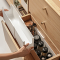 厨房橱柜调料收纳盒家用深柜直角储物盒可伸缩日式零食杂物收纳筐