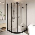 卫生间小户型不锈钢折叠干湿分离淋浴房弧扇形地浴屏淋浴房玻璃门