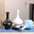 定制陶瓷插花器黑色花瓶华瓶一日一花中式茶馆茶席桌面插花小原流