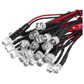 20CM 12V Wired For Emitting Diode Wiring LED Size: 5mm FlatC