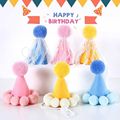 6 Styles Candy Color Hairball Tassel Mesh Dog Hat Creative
