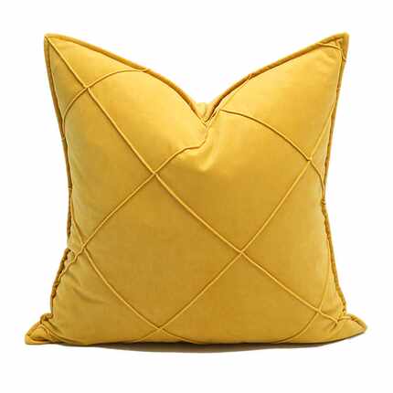 正品现代北欧极简沙发样板房软装大格子抱枕靠包/纯色菱格绒布方
