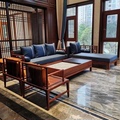 新中式沙发刺猬紫檀品质红木阅梨万字格沙发组合客厅转角沙发定制
