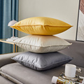 科技布纯色抱枕客厅沙发北欧轻奢风靠枕套现代简约防水皮革靠垫