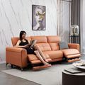 科技布布艺沙发小户型客厅意式简约现代功能高脚直排三人电动沙发