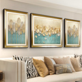 轻奢客厅装饰画沙发背景墙挂画美式三联画现代简约欧式大气壁画