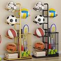 加工定制篮球收纳架家用儿童玩具球类多层落地收纳筐球拍置物铁架
