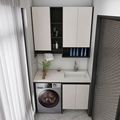 铝制阳台柜洗衣机柜组合一体盆带洗衣搓板无缝陶瓷盆洗衣机柜子