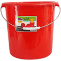 珠江钢化水桶塑料加厚带盖家用手提储水胶桶红色熟胶大号洗澡圆桶