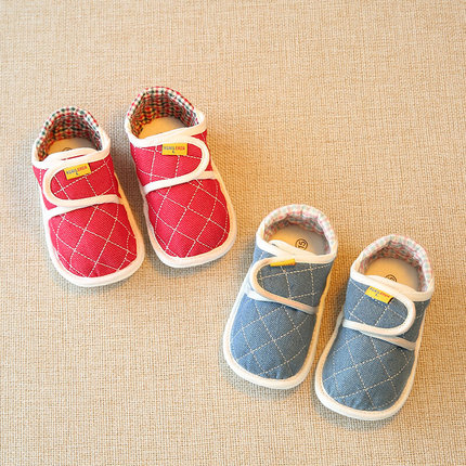 宝宝鞋子女0一1岁婴儿鞋防滑软底春秋款3-6-12个月七布鞋学步鞋男