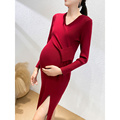 孕妇红色裙子