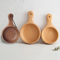 日式创意带把手木碗水瓢沙拉碗 匠人手工整木制大碗面碗汤碗菜碗