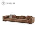 菲尼其意式极简真皮沙发设计师Roger客厅现代简约轻奢高端三人位