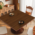 美式仿木纹正方形皮革餐桌垫防水防油防烫免洗茶几桌布八仙桌台布