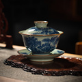 景德镇手绘山水盖碗茶杯高档精致纯手工内画青花瓷防烫泡茶碗单个