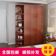 简约现代木质衣柜4门卧室整体定制组合柜子3门储物成人大衣橱白色