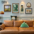 美式复古油画莫奈客厅装饰画沙发背景墙壁画法式挂画组合2023新款