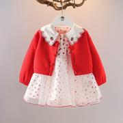 女童秋季连衣裙洋气公主两件裙套装0-4岁秋装3小女孩衣服外套裙子
